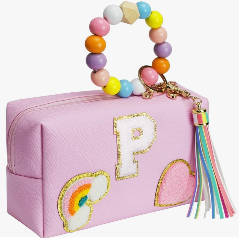 Monogram Initial Letter Travel Size Cosmetic Bag